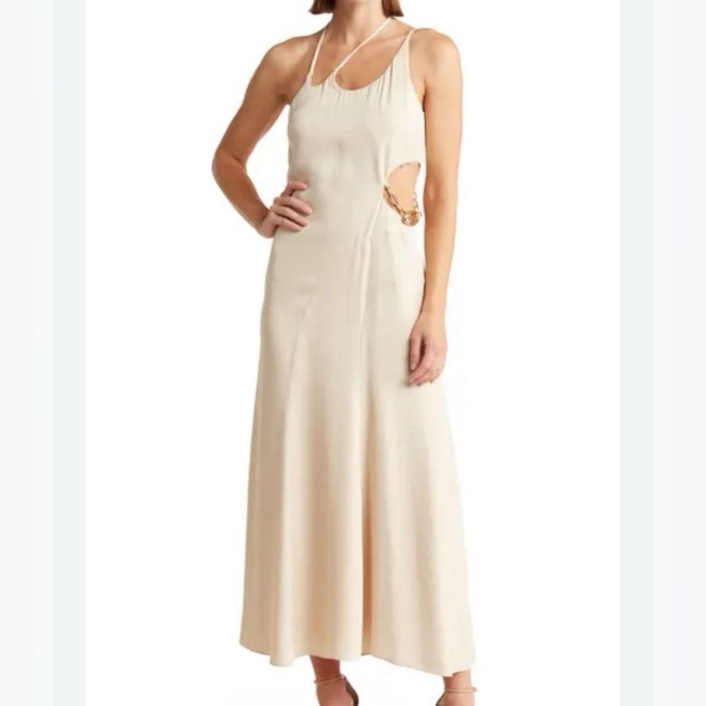 Jonathan Simkhai Morena Cut Out Detail Textured Crepe Dress